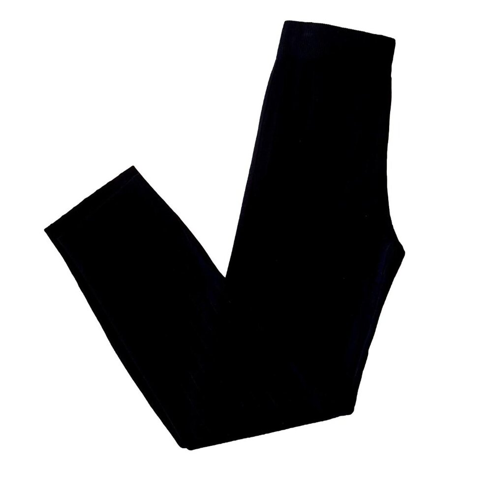 Silk & Salt Ribbed Knit Soft Cozy Lounge Pants - Black - Medium - New